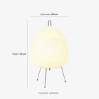 Table Lamp Rice Paper Shade & Three Light Settings