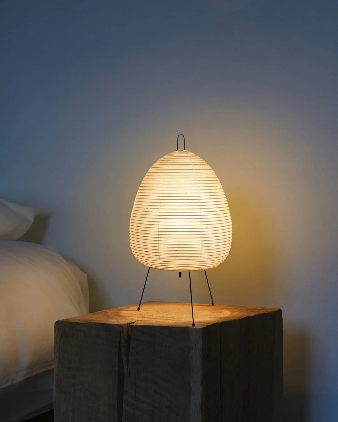 Table Lamp Rice Paper Shade & Three Light Settings