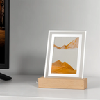 Table Lamp Sand Art Acrylic & Wood Warm LED