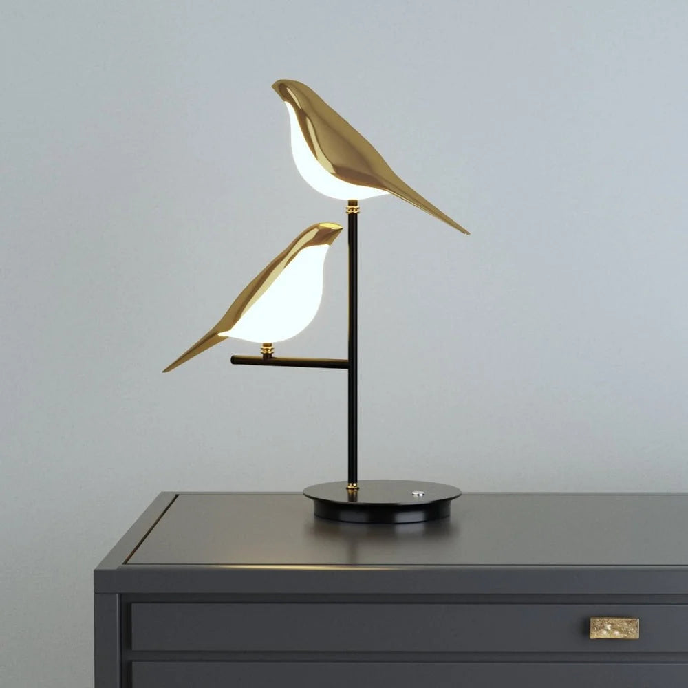 Table Lamp Sculptural Bird Gold LED