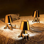Table Lamp Sculptural Gold USB Rechargeable Warm LED
