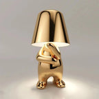 Table Lamp Sculptural Gold USB Rechargeable Warm LED