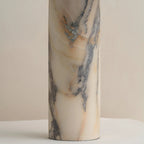 Table Lamp Solid Marble Base Black Fabric Shade