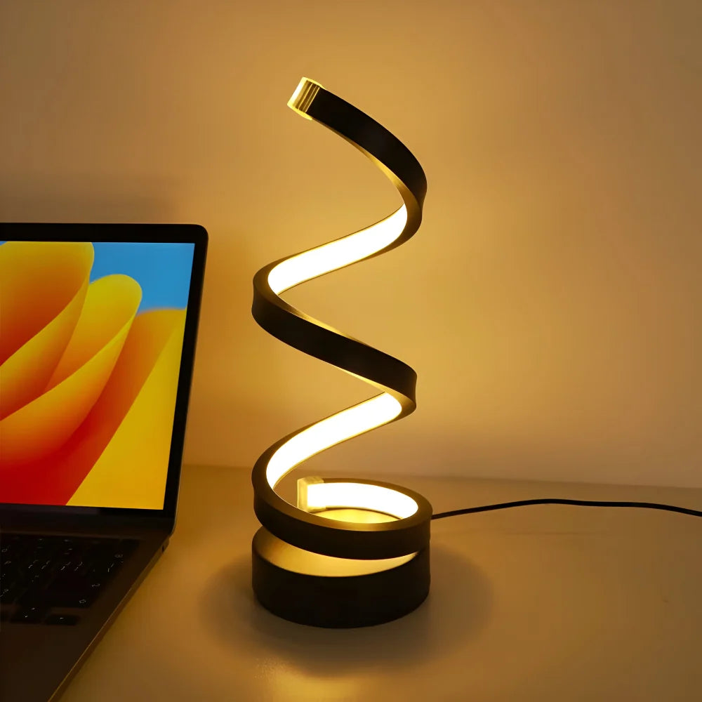 Table Lamp Spiral Dimmable 3-Color USB Powered