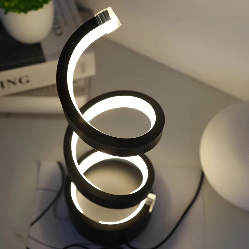 Table Lamp Spiral Dimmable 3-Color USB Powered