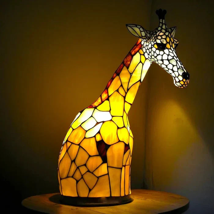 Table Lamp Stained Glass Animal Motif 15 cm