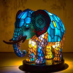 Table Lamp Stained Glass Animal Print
