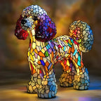 Table Lamp Stained Glass Dog Mosaic E14 Socket