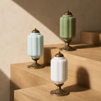 Table Lamp Textured Cream Glass Soft Diffused Light