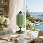 Table Lamp Textured Cream Glass Soft Diffused Light