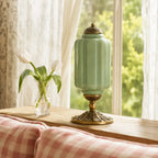 Table Lamp Textured Cream Glass Soft Diffused Light