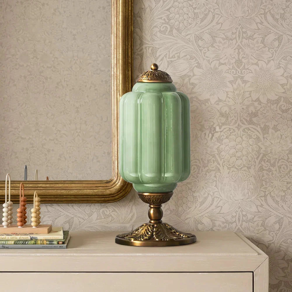 Table Lamp Textured Cream Glass Soft Diffused Light