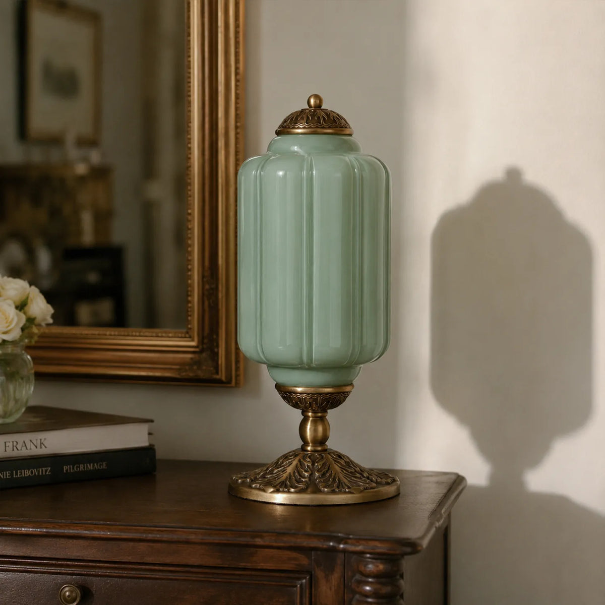 Table Lamp Textured Cream Glass Soft Diffused Light