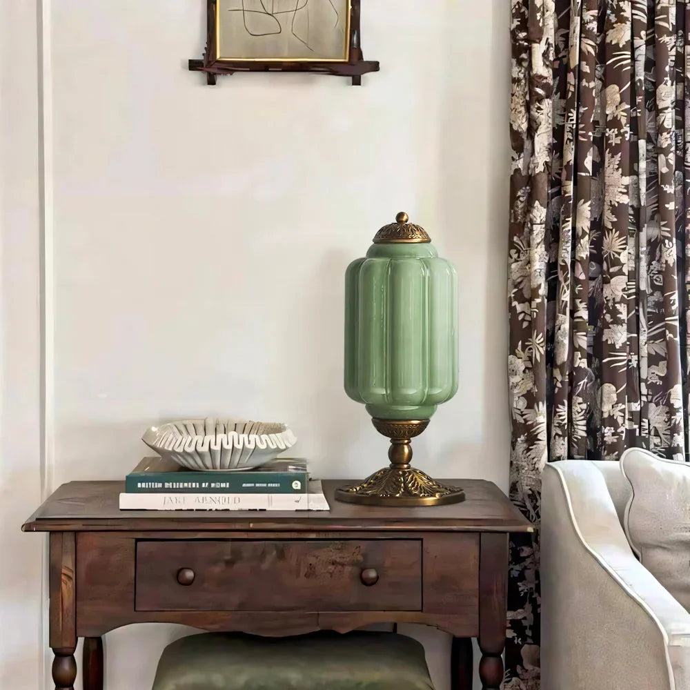 Table Lamp Textured Cream Glass Soft Diffused Light