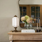 Table Lamp Textured Cream Glass Soft Diffused Light