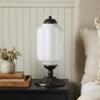 Table Lamp Textured Cream Glass Soft Diffused Light