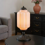 Table Lamp Textured Cream Glass Soft Diffused Light