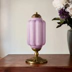 Table Lamp Textured Cream Glass Soft Diffused Light