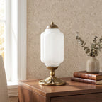 Table Lamp Textured Cream Glass Soft Diffused Light