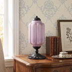 Table Lamp Textured Cream Glass Soft Diffused Light