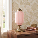 Table Lamp Textured Cream Glass Soft Diffused Light