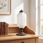 Table Lamp Textured Cream Glass Soft Diffused Light