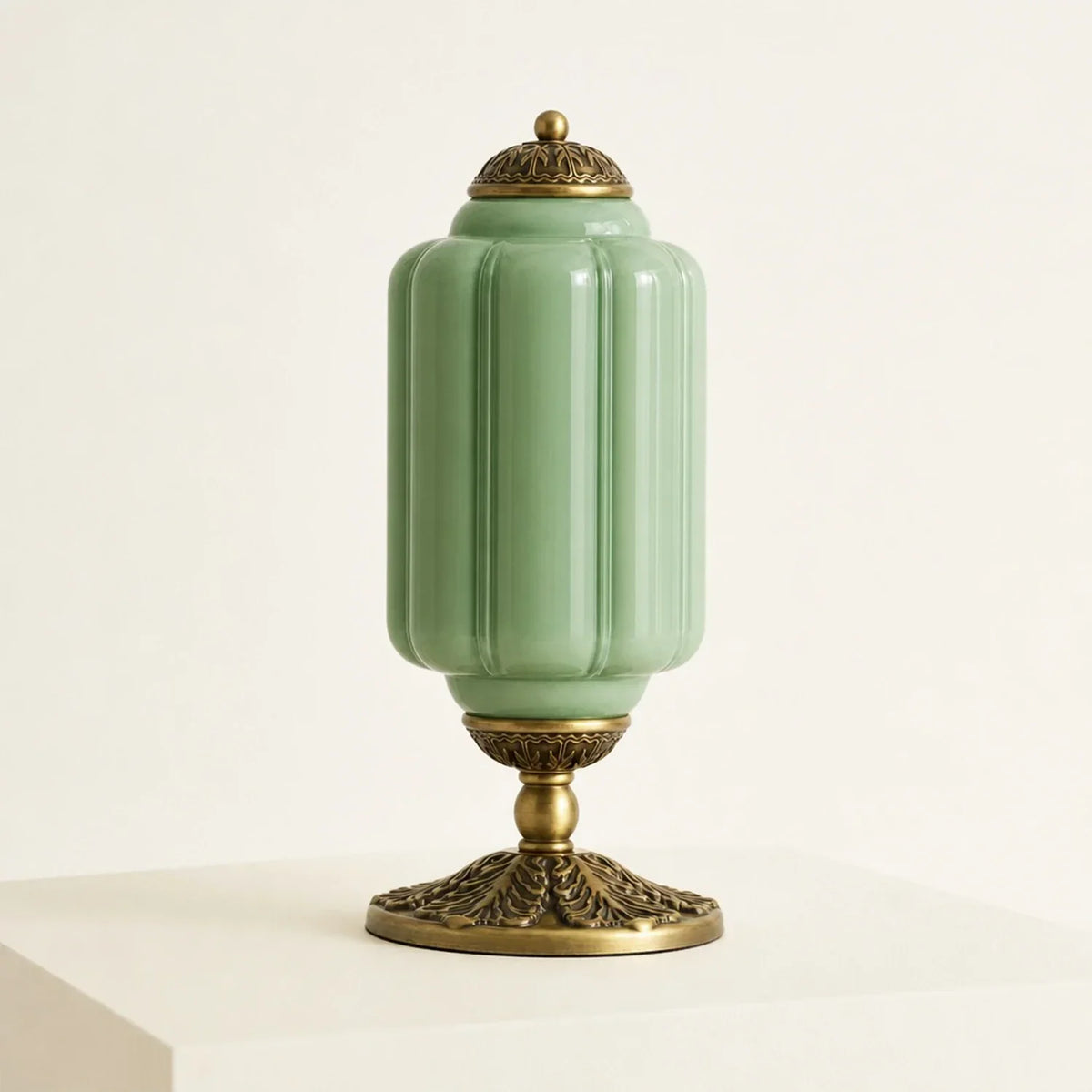 Table Lamp Textured Cream Glass Soft Diffused Light