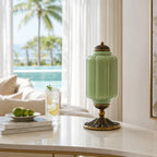 Table Lamp Textured Cream Glass Soft Diffused Light