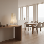 Table Lamp Tiered Lantern Bamboo Silk Dimmer Compatible