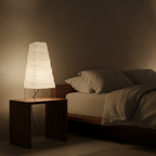 Table Lamp Tiered Lantern Bamboo Silk Dimmer Compatible