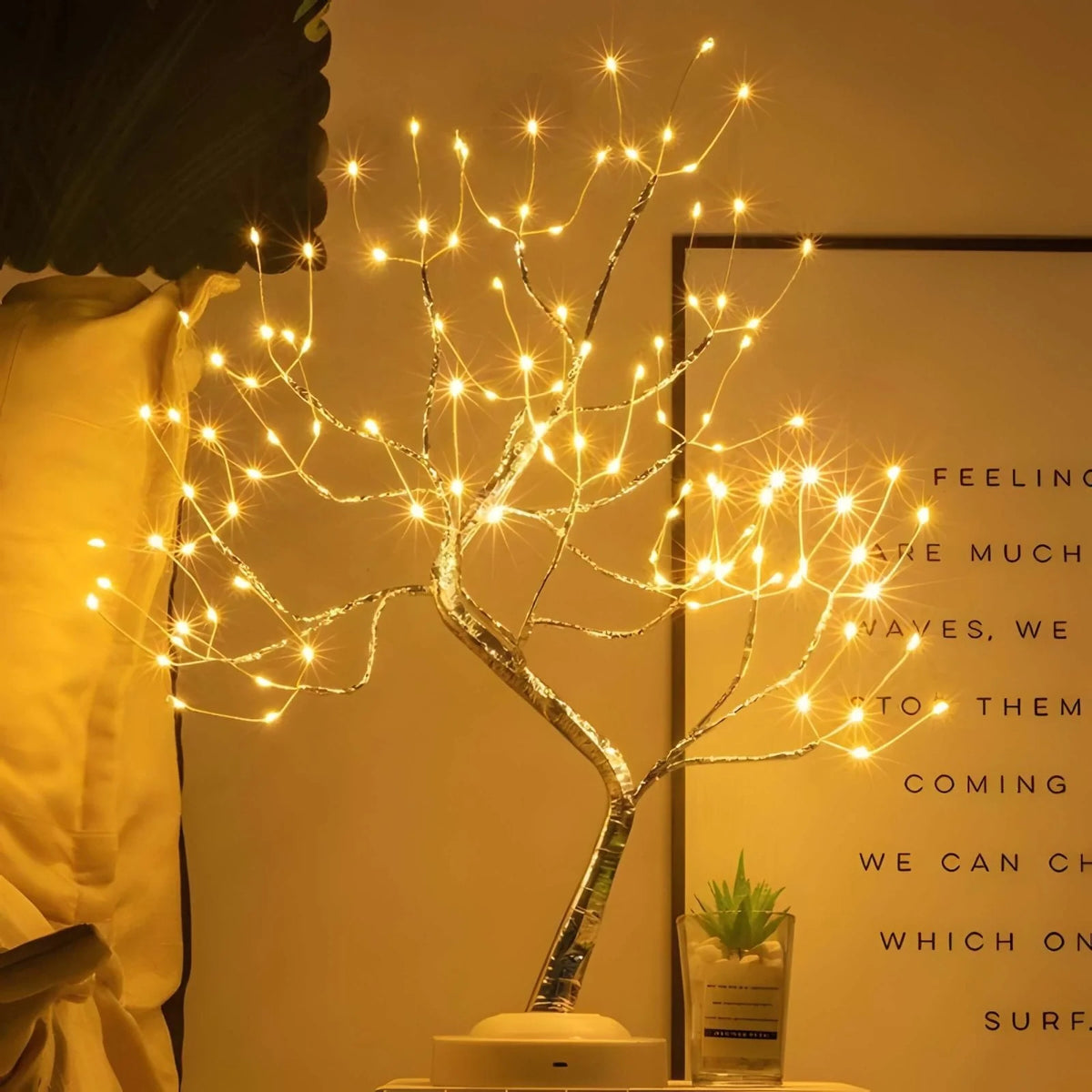 Table Lamp Tree-Shaped LED USB Rechargeable & Battery-Powered