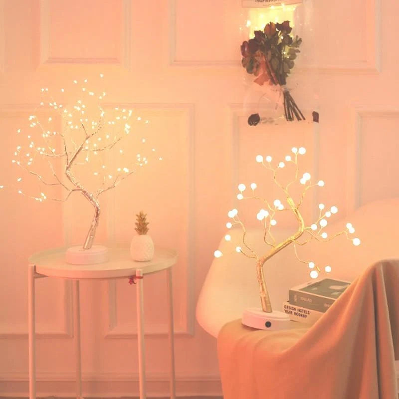 Table Lamp Tree-Shaped LED USB Rechargeable & Battery-Powered