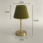 Table Lamp USB Rechargeable Adjustable Brightness Velvet Shade