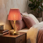 Table Lamp USB Rechargeable Adjustable Brightness Velvet Shade