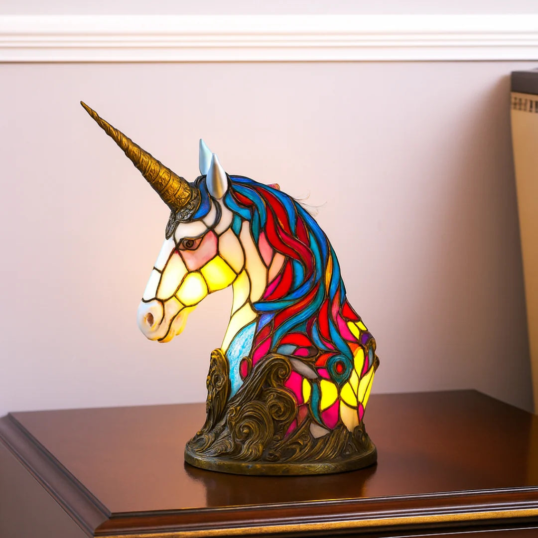 Table Lamp Unicorn Figurine Handmade Warm Glow