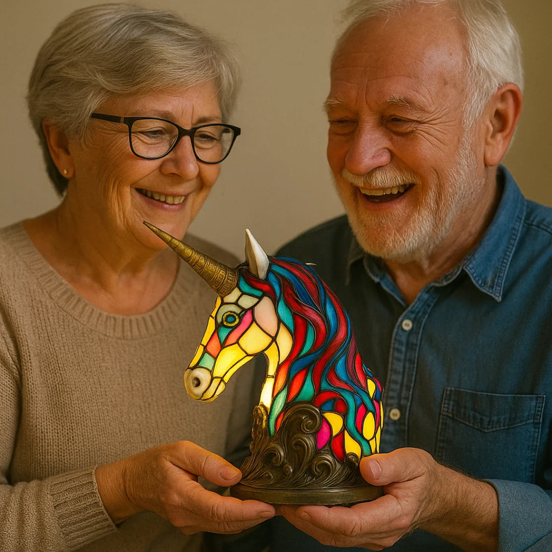 Table Lamp Unicorn Figurine Handmade Warm Glow
