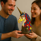 Table Lamp Unicorn Figurine Handmade Warm Glow