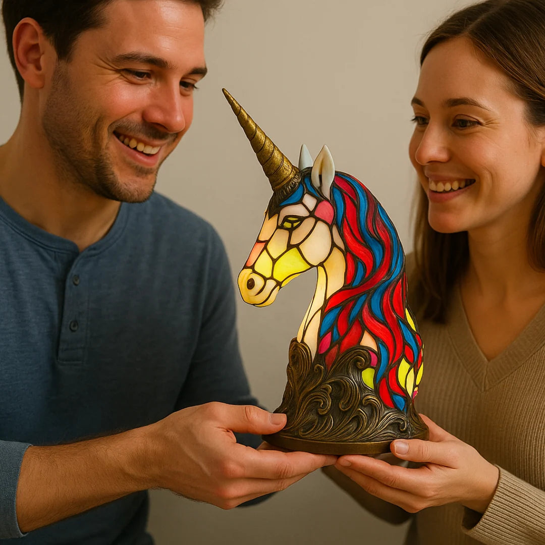 Table Lamp Unicorn Figurine Handmade Warm Glow