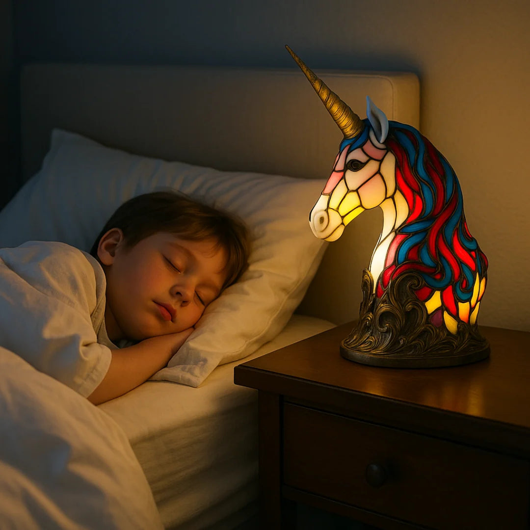 Table Lamp Unicorn Figurine Handmade Warm Glow