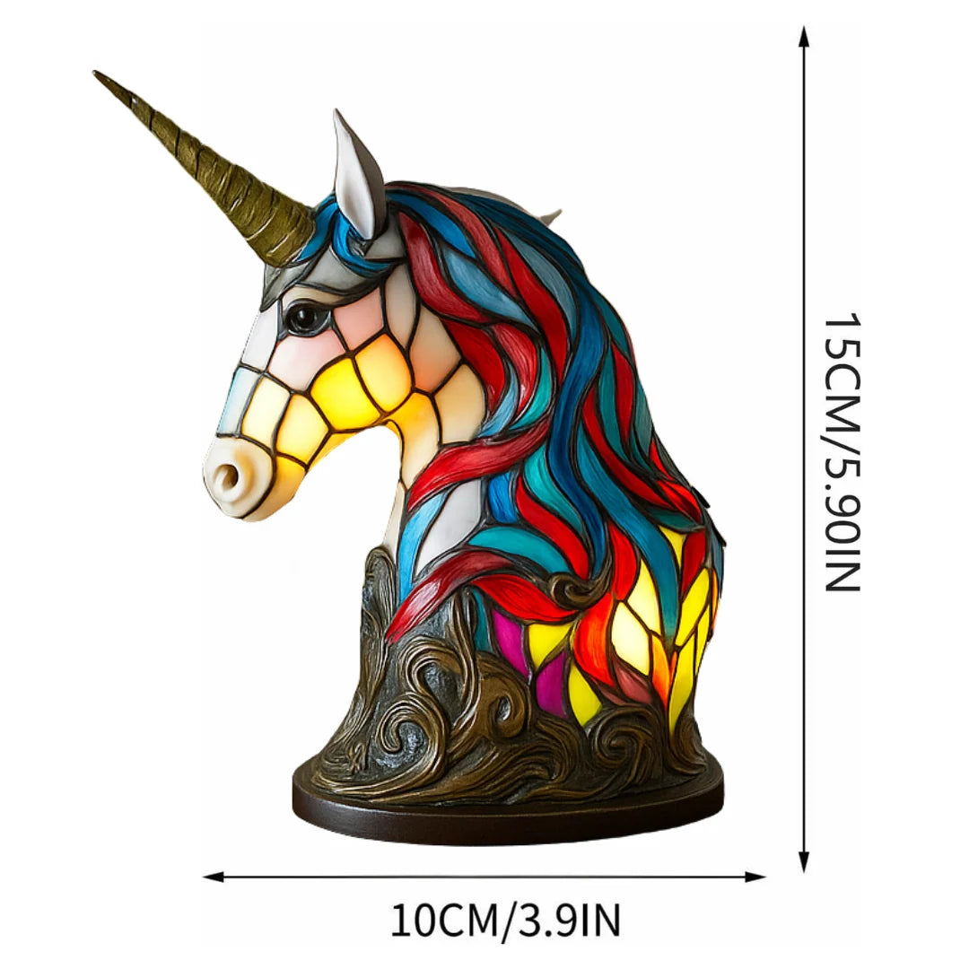 Table Lamp Unicorn Figurine Handmade Warm Glow
