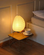 Table Lamp Washi Paper Shade Steel Tripod Base