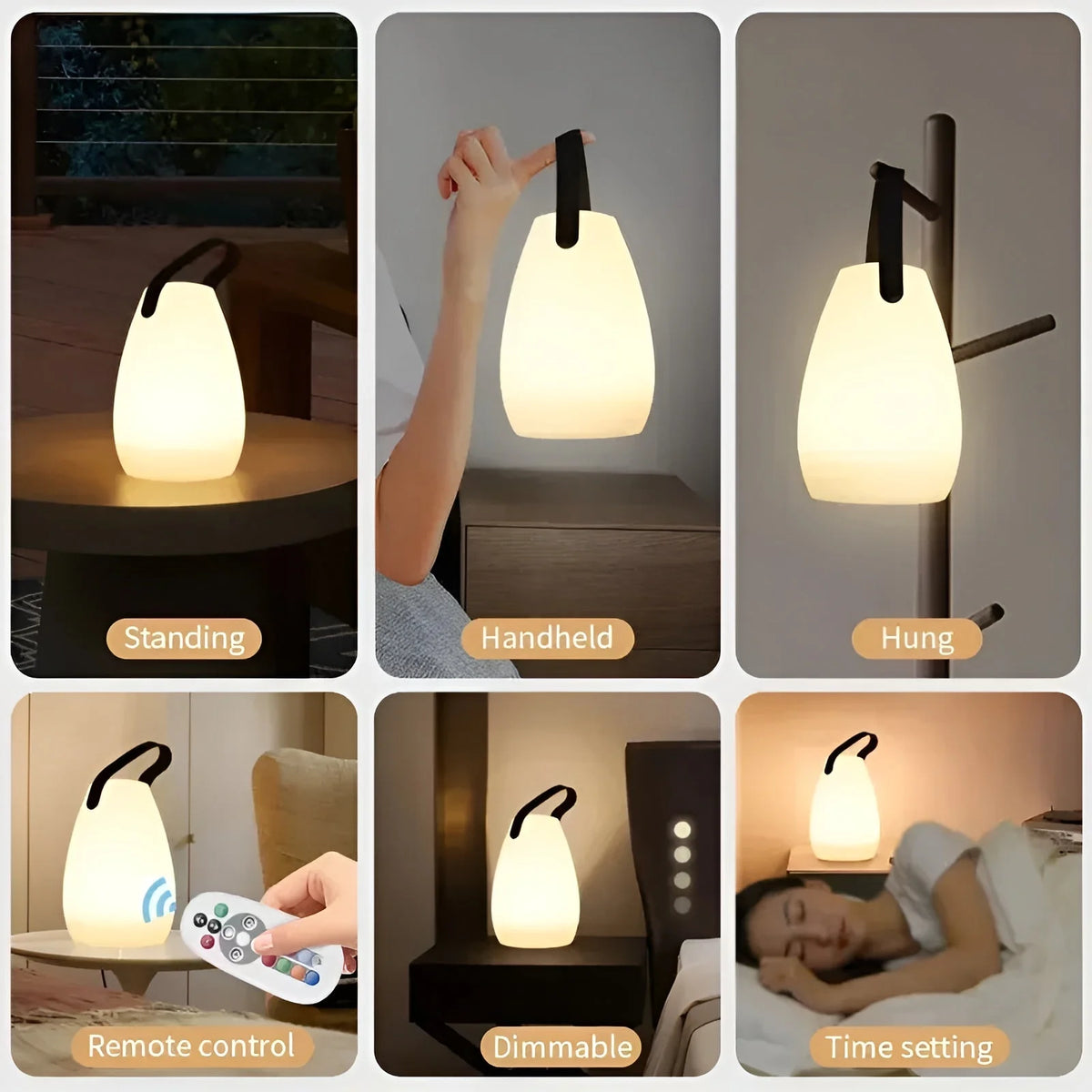 Table Lamp Waterproof Rechargeable USB RGB & Dimmable