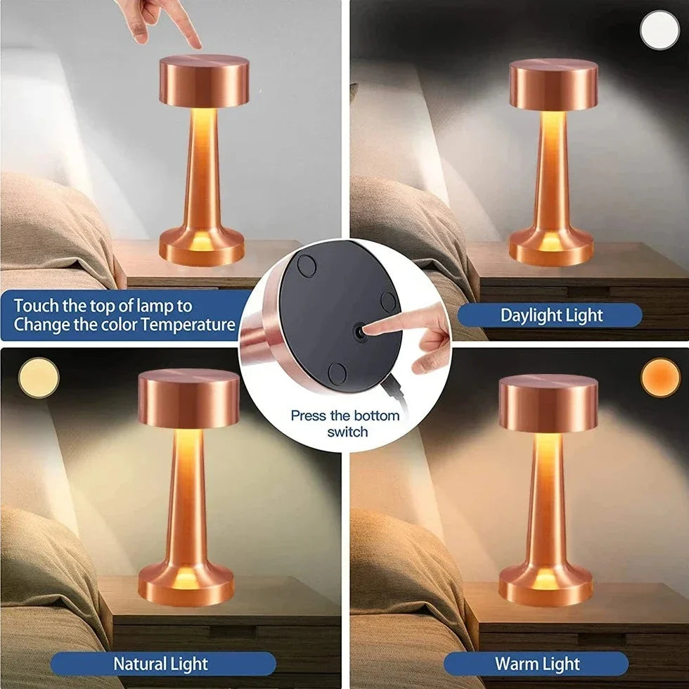 Table Lamp Wireless Rechargeable Touch Dimmable
