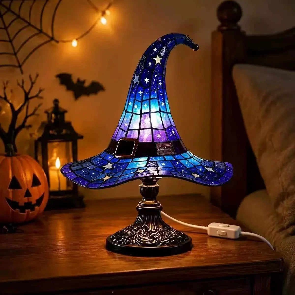 Table Lamp Wizard Hat Energy-Efficient LED