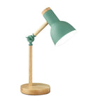 Table Lamp Wood Finish Rotatable Head Flicker-Free LED