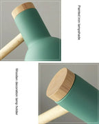Table Lamp Wood Finish Rotatable Head Flicker-Free LED