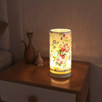 Table Lamp Wooden Base & Linen Shade USB LED