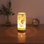 Table Lamp Wooden Base & Linen Shade USB LED
