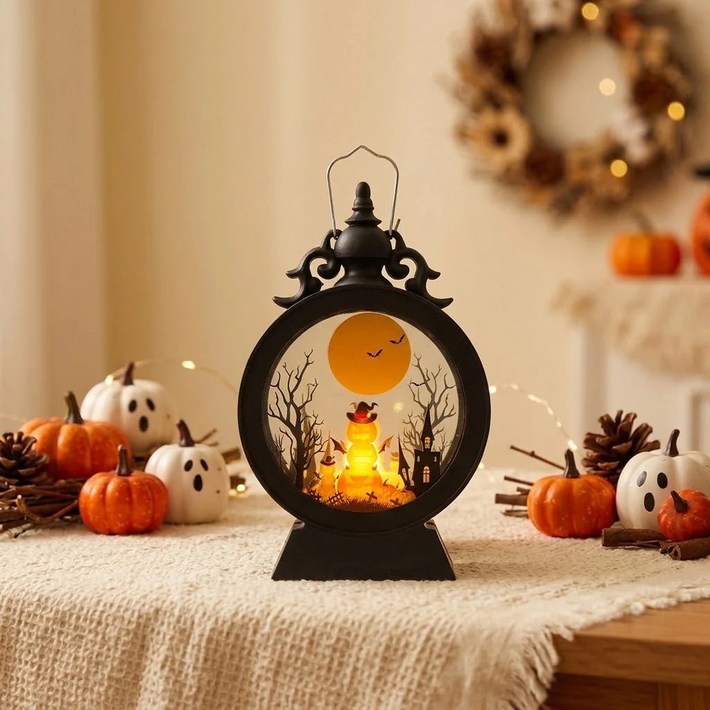 Table Lantern Warm White LED Silhouette Cutouts