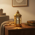 Table Lantern Wrought Iron Warm Glow Traditional Motif